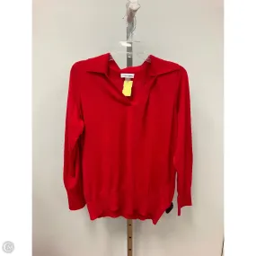 Top Long Sleeve By Calvin Klein In Red, Size: 1x Photo Glam DurableSeams