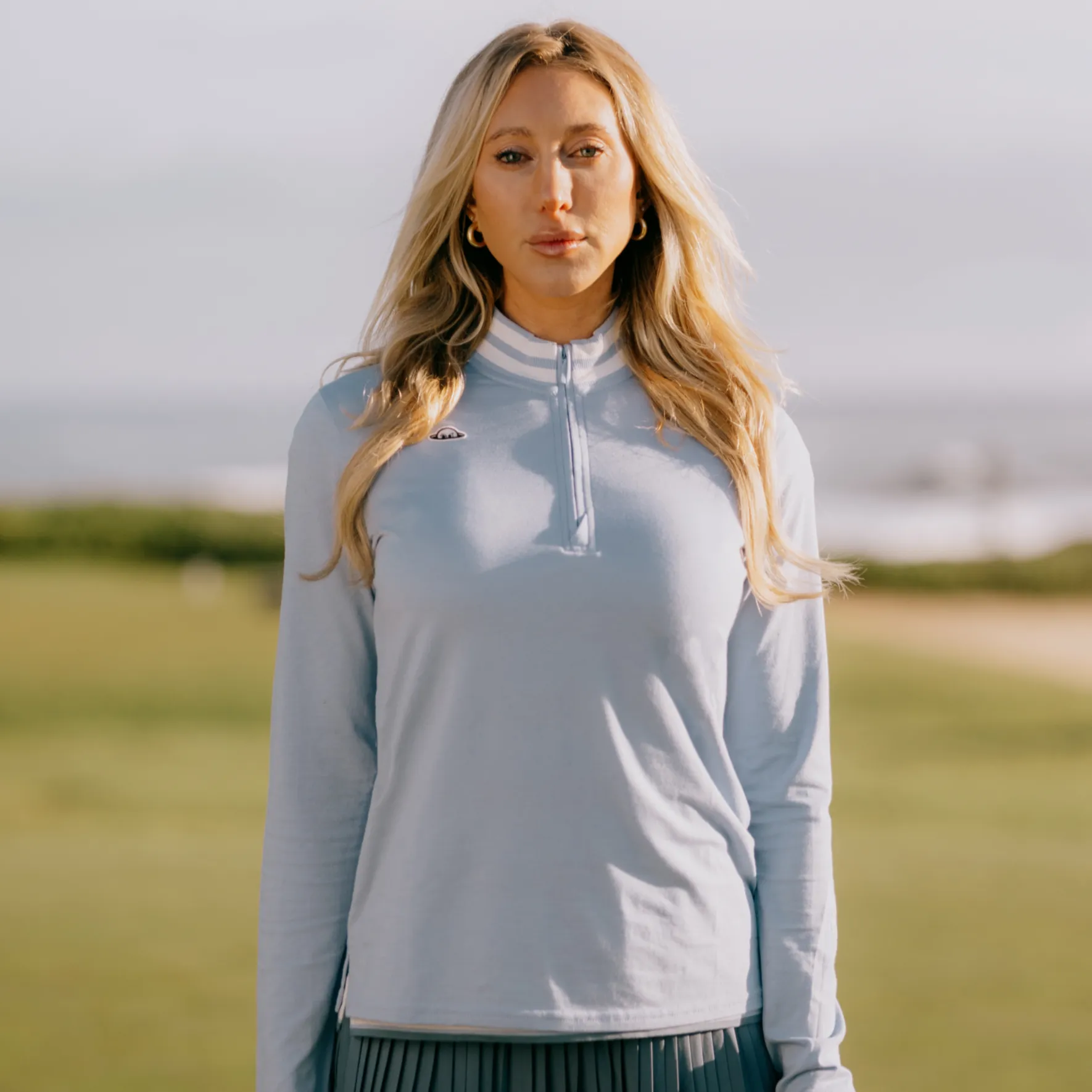 RADMOR Seneca Recycled 1/4 Zip - Coastal/Snow White Run Core