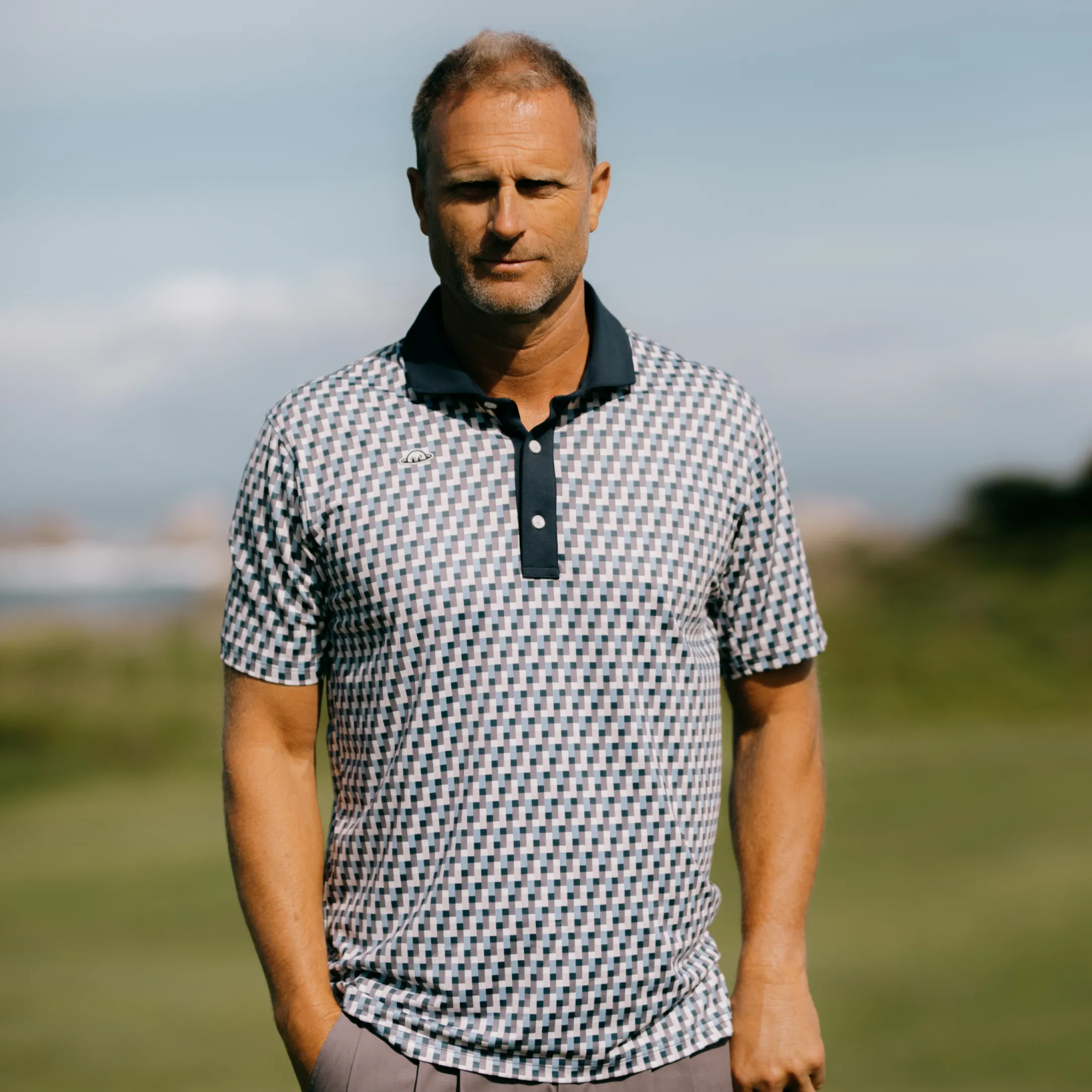 Conscious Fit Carry Ease RADMOR Taylor Recycled Tetris Polo - Navy