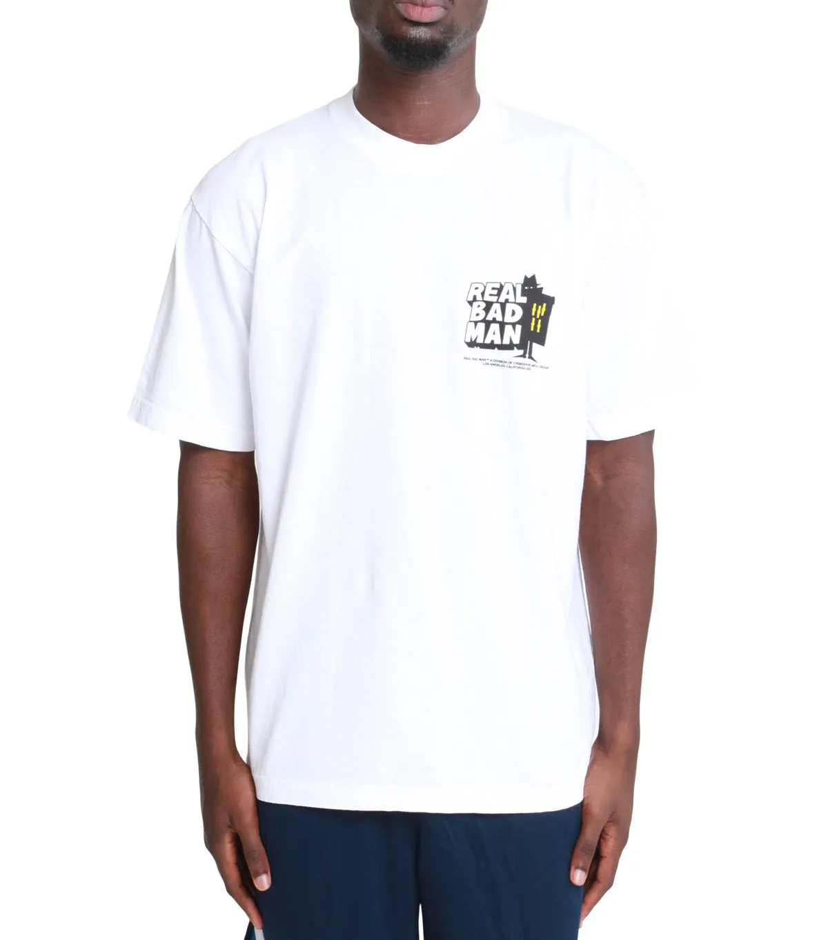 Real Bad Man Masked Men T-Shirt White Ice Fit Clean Cut