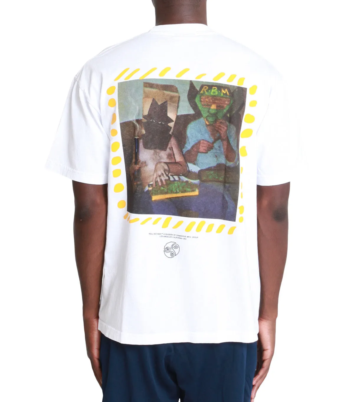Real Bad Man Masked Men T-Shirt White DoubleLayered Collar