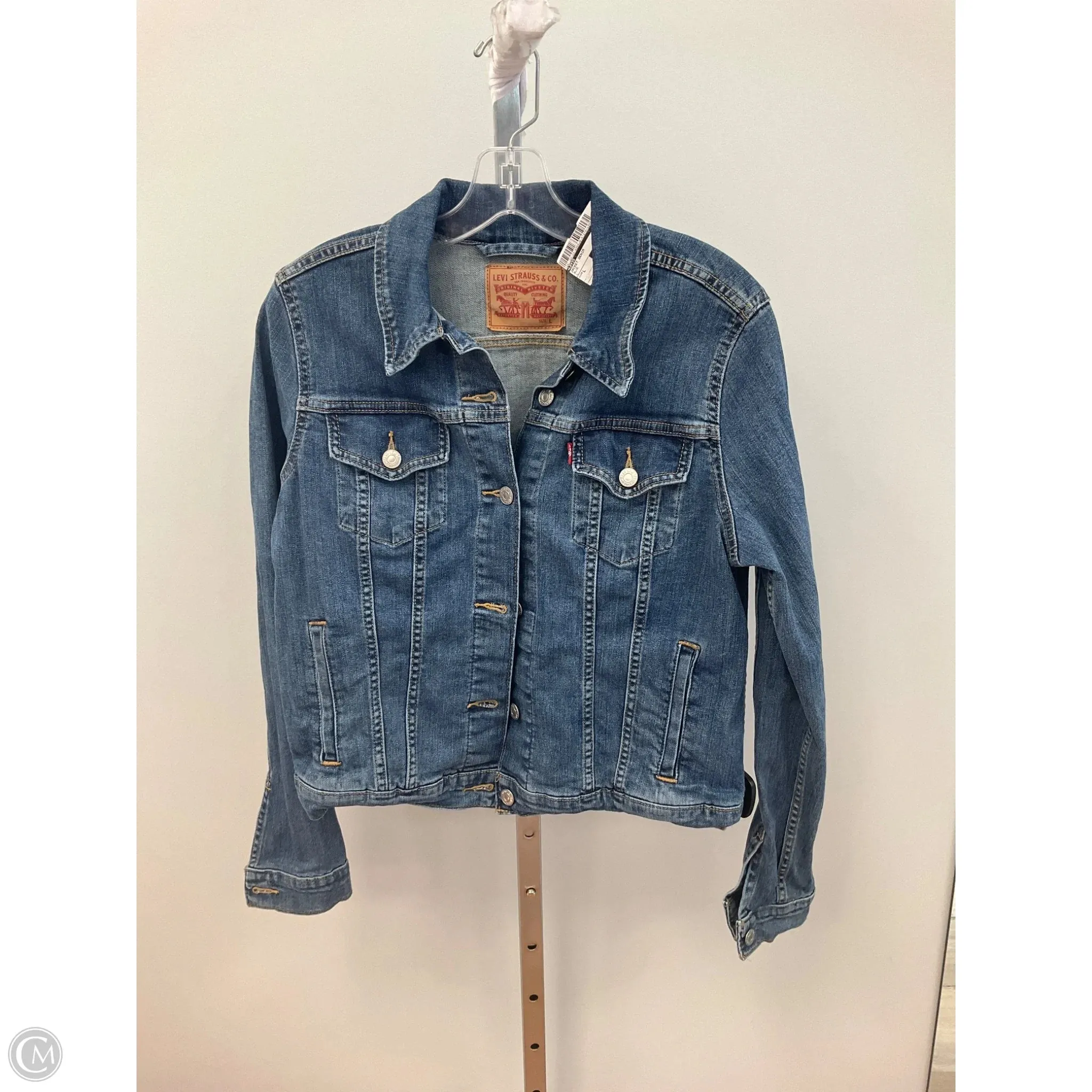 Jacket Denim By Levis In Blue, Size: L WrinkleFree Fabric Fashion Core