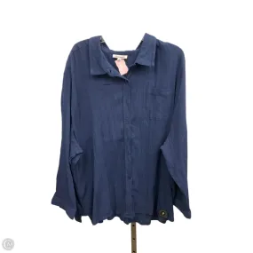 Self Cleaning Coating Anti Odor Treatment Top Long Sleeve By Serengeti In Navy, Size: 4x
