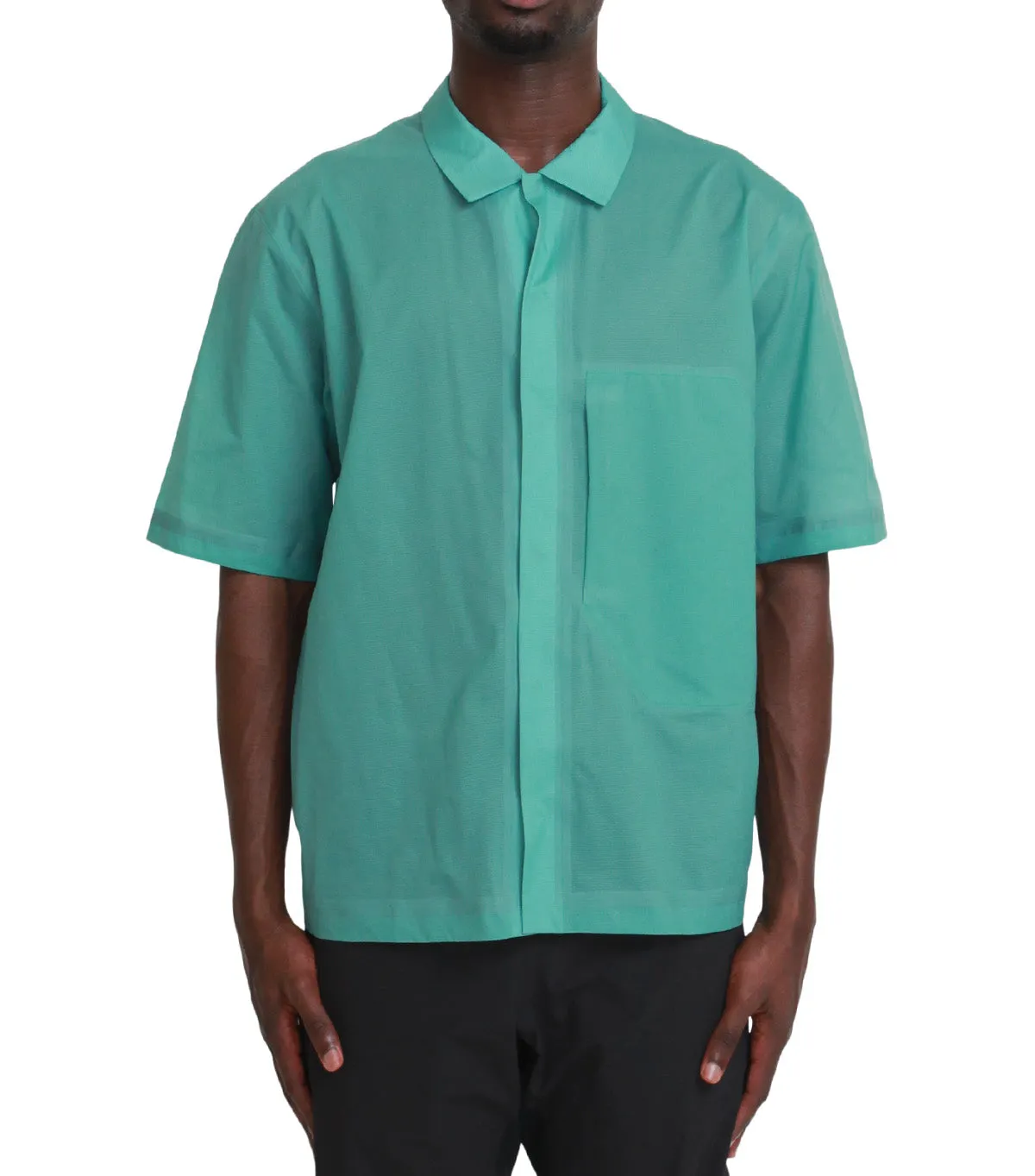 Antibacterial lining OekoTexCertified Arc'teryx Veilance Demlo Short Sleeve Shirt Verdigris