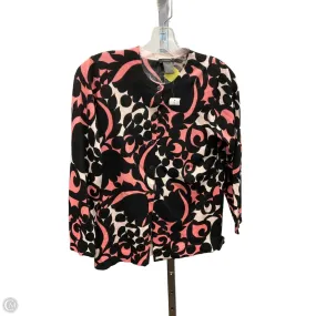 Convertible Style Sweater Cardigan By Ann Taylor In Black & Orange, Size: M