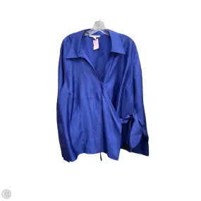 LayeredPanel Blouse Long Sleeve By Jm Collections In Blue, Size: 14