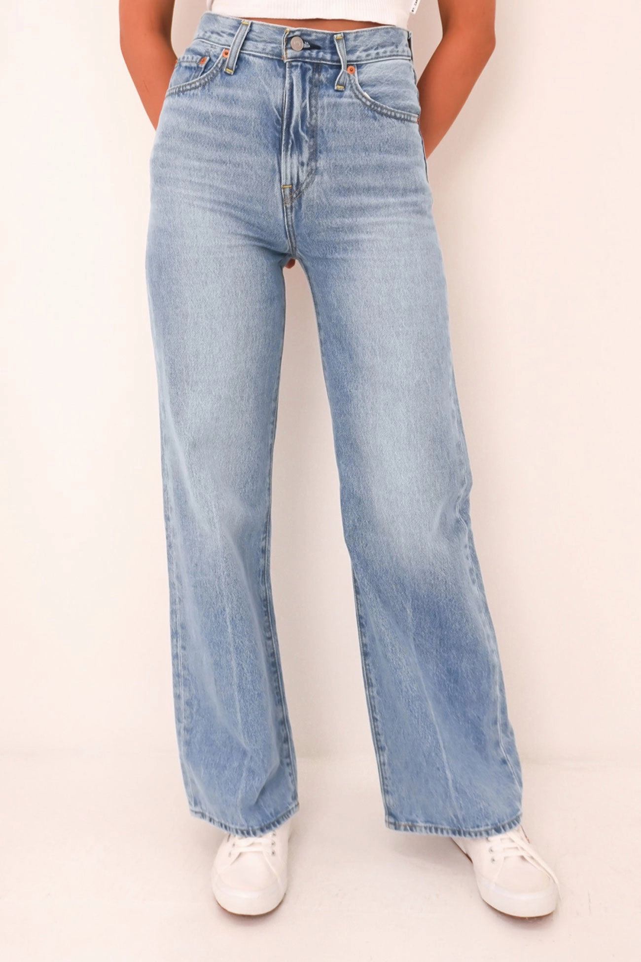 Beach Day Modern Neutral Piece Ribcage Wide Leg Jean H223 Not The Same