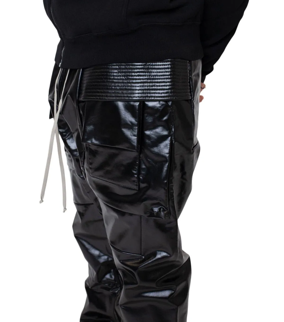 Royal Ease LightweightWeave Rick Owens DRKSHDW Creatch Cargo Drawstring Pants Skinny Black
