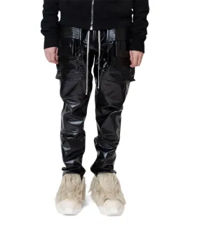 Aerated Seam Placement EcoFriendly Textiles Rick Owens DRKSHDW Creatch Cargo Drawstring Pants Skinny Black