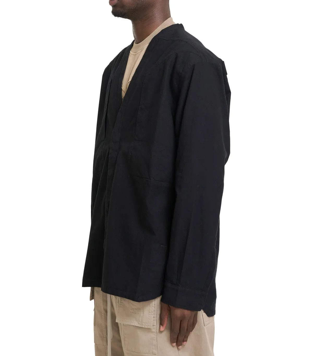 ButterySoftTexture Rick Owens DRKSHDW Larry Jumbo Fogpocket Shirt Black