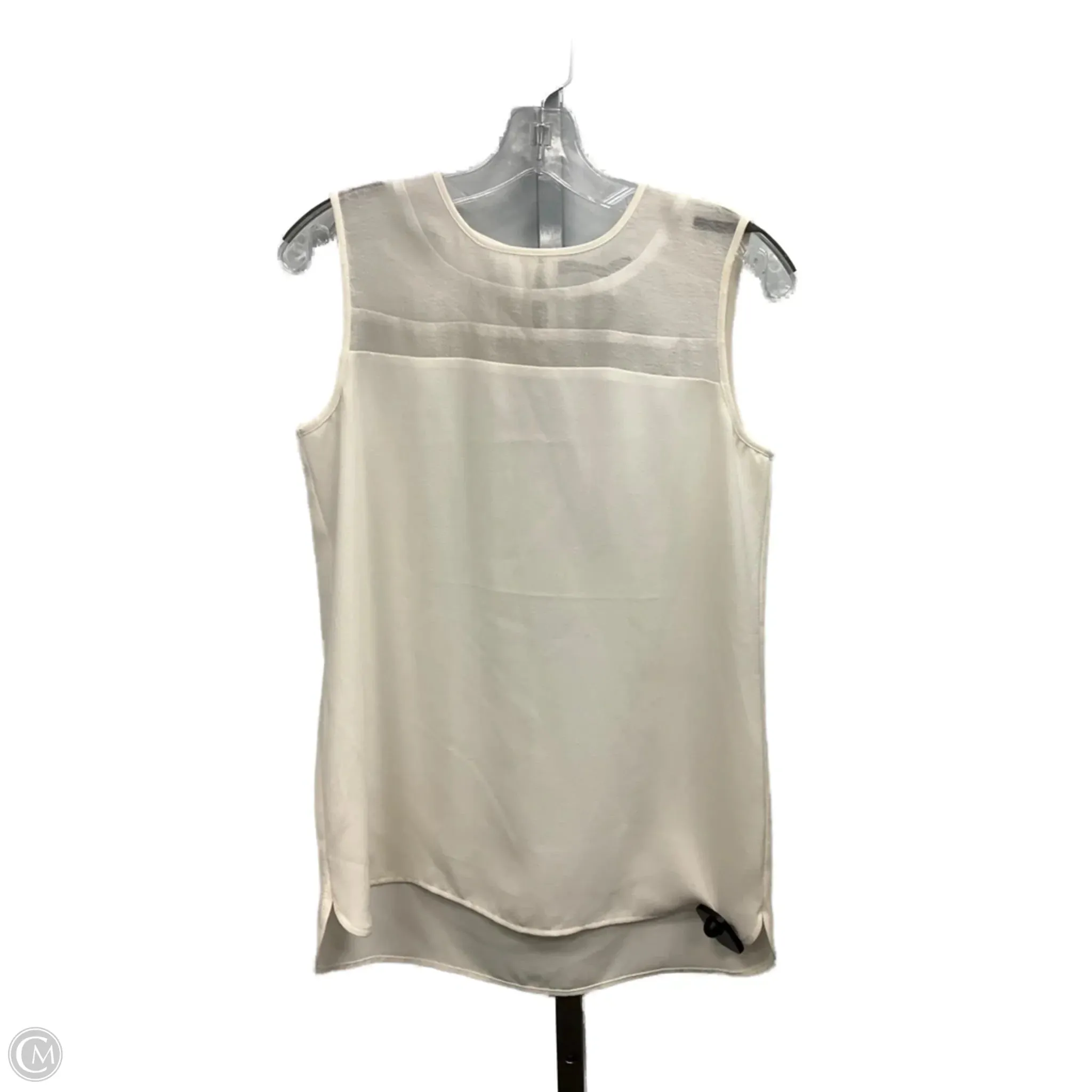 Top Sleeveless By Trend In Cream, Size: S Low Profile Collar ReinforcedArmholes