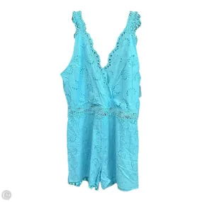 Romper By Misslook In Aqua, Size: 4x All Time Fit Printed-Lining