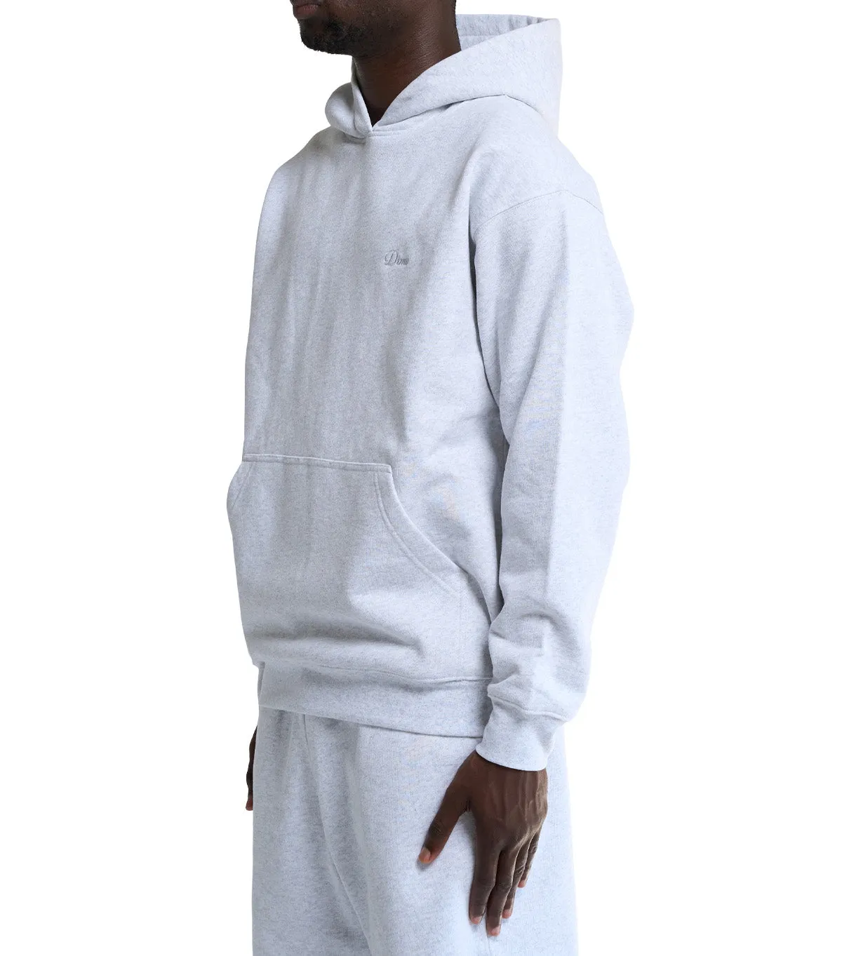 StaticResistant Summer Air Dime Cursive Small Logo Hoodie Ash