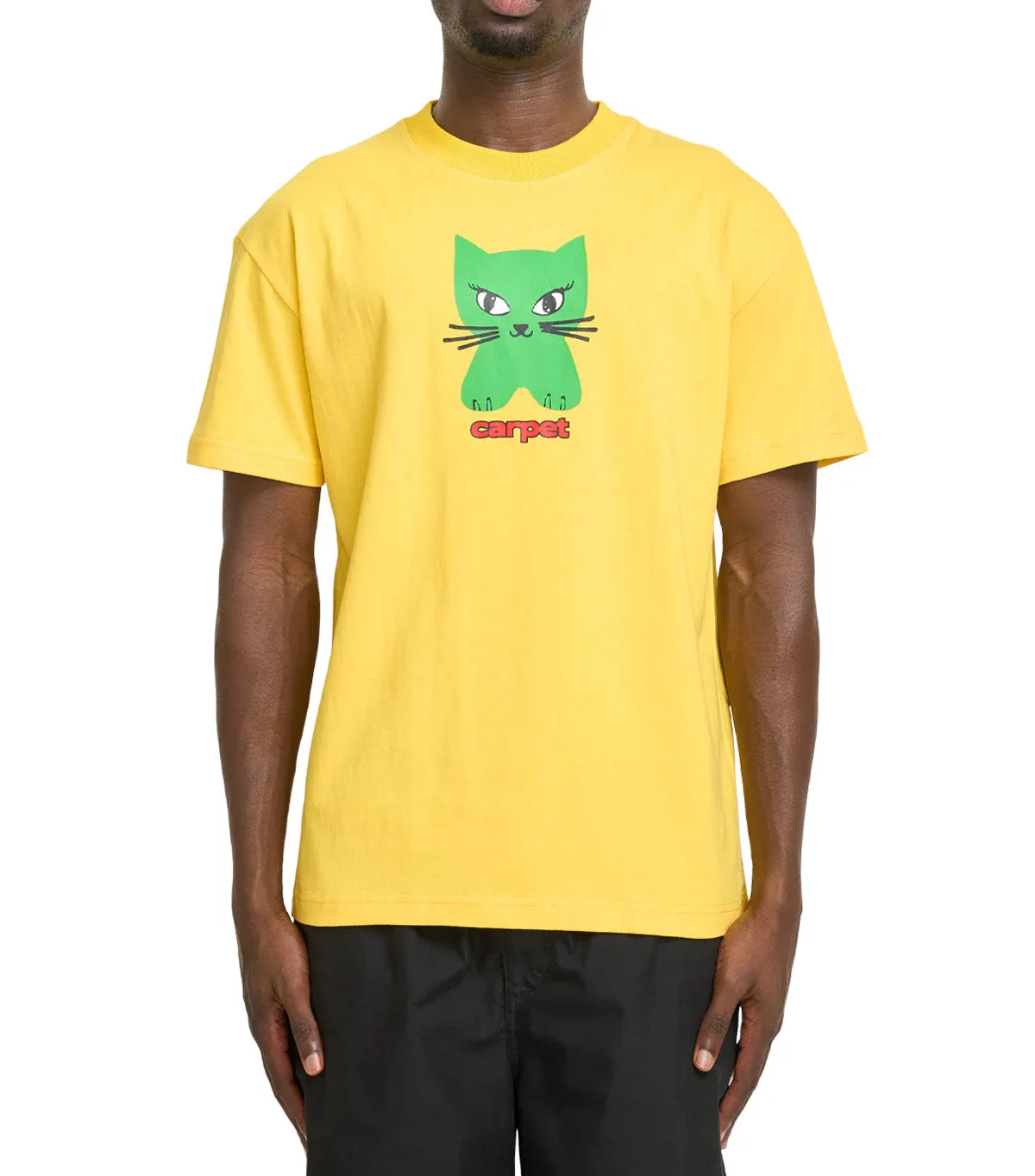 WearResistantHem Carpet Company Cat T-Shirt Yellow