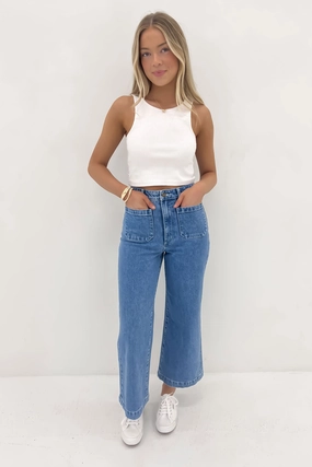 Sailor Jean Lily Blue Raw Hem Design