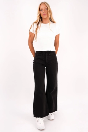 Smooth Texture Rainy Day High Quality Sailor Jean Stone Black