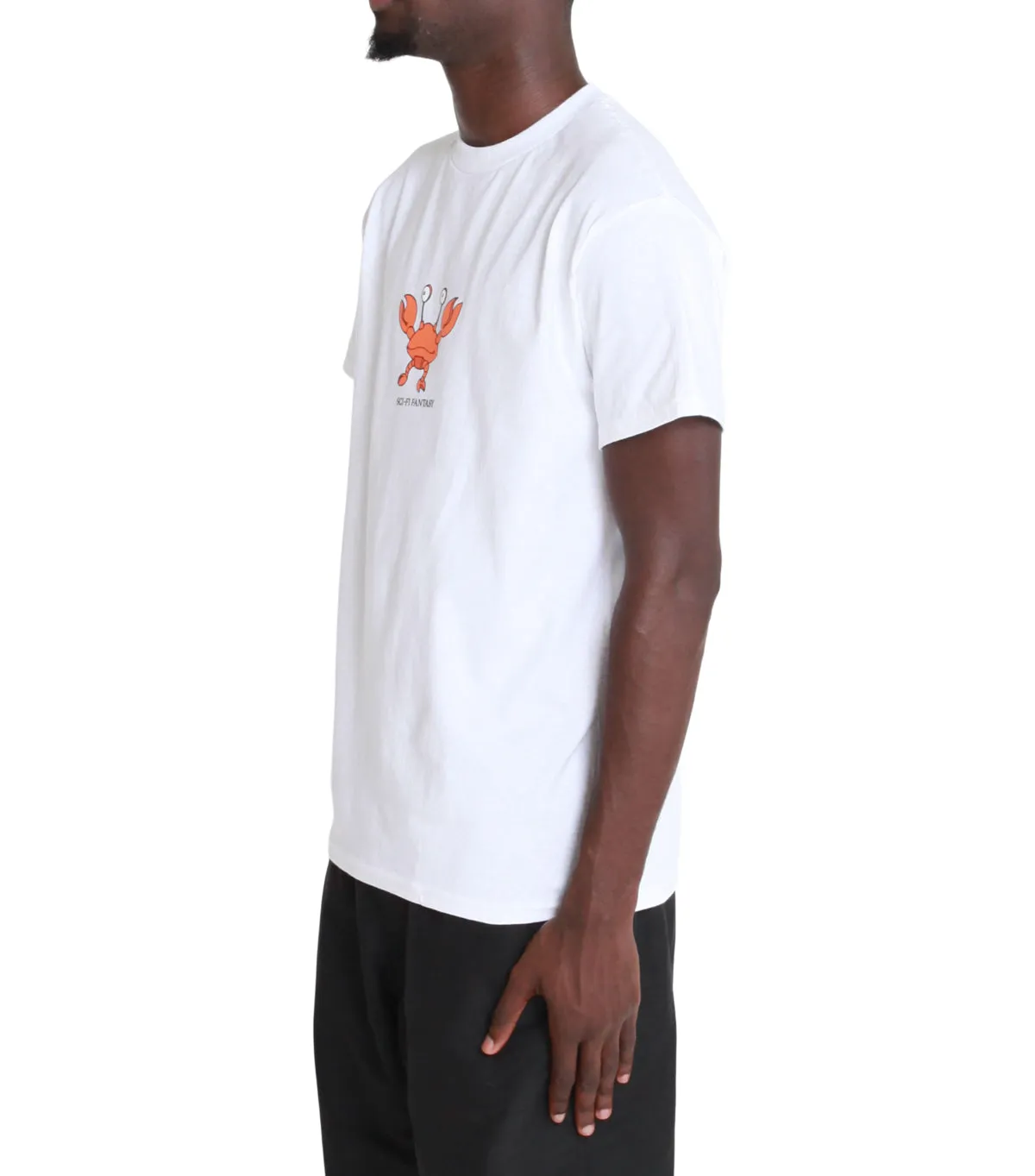 Stretchable Material Planet Care Sci-Fi Fantasy Crab Tee T-Shirt White