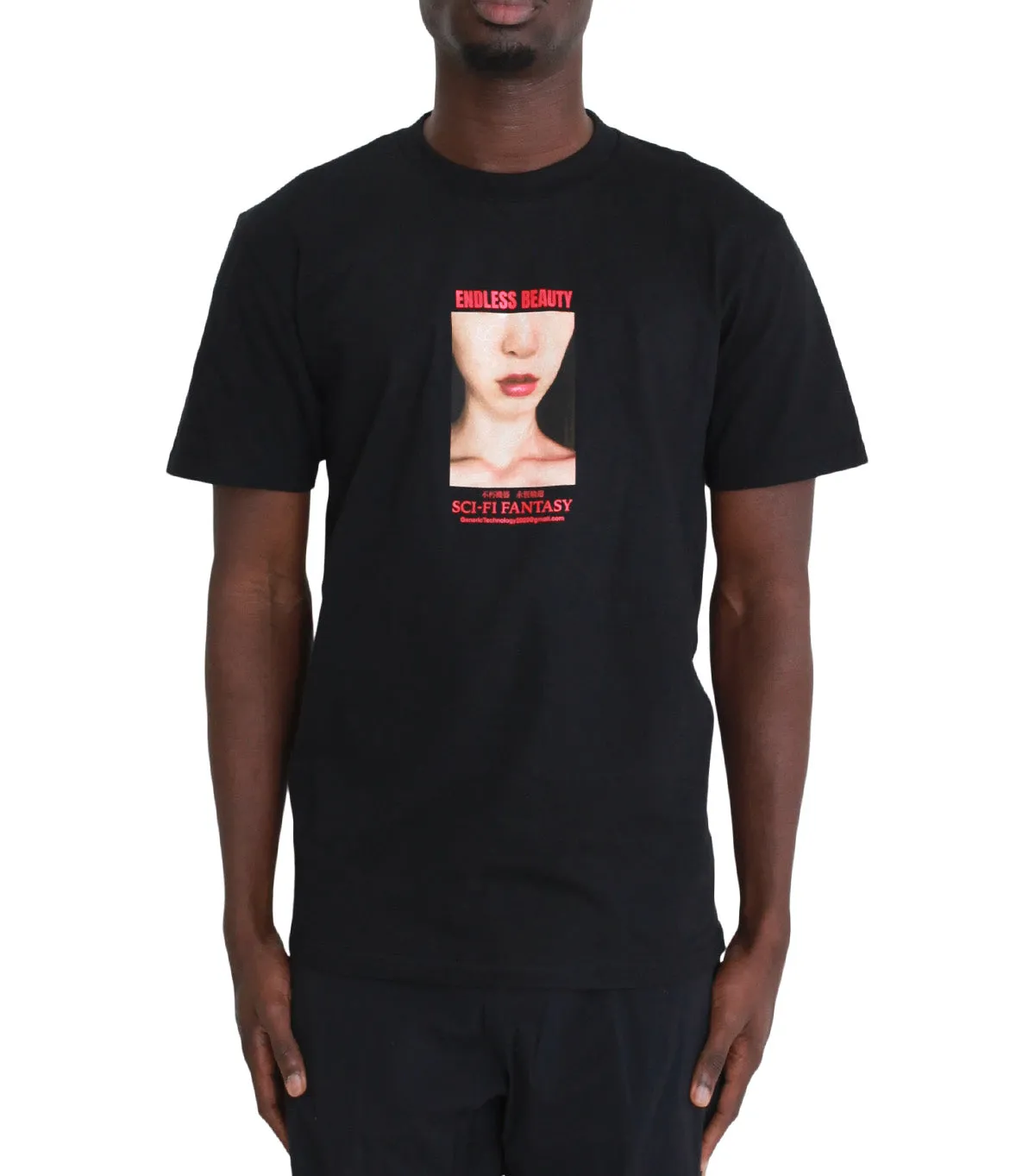 Sci-Fi Fantasy Endless Beauty Tee Black EcoFriendlyTextile Pure Cotton