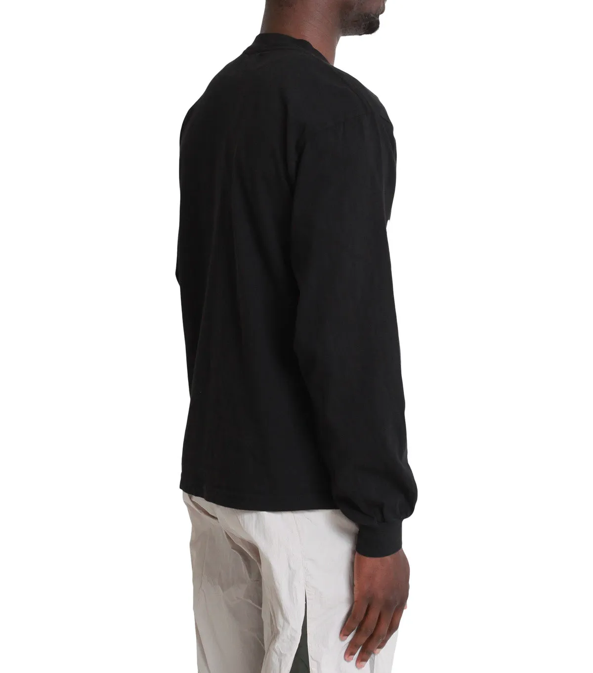 Raw Linen Thick Fiber SOMEWHERE Seasonal 2025 Longsleeve T-Shirt Black