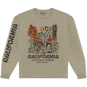 ElasticFree EcoFriendly Material National Parks of California Vintage Long Sleeve Tee