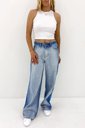 Shay Jean Two Tone Blue Shopping Day Adult Fashion Athlete Fit Evening Stroll Weekend Getaway