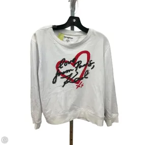 Meeting Ready Top Long Sleeve Designer By Karl Lagerfeld In White, Size: L