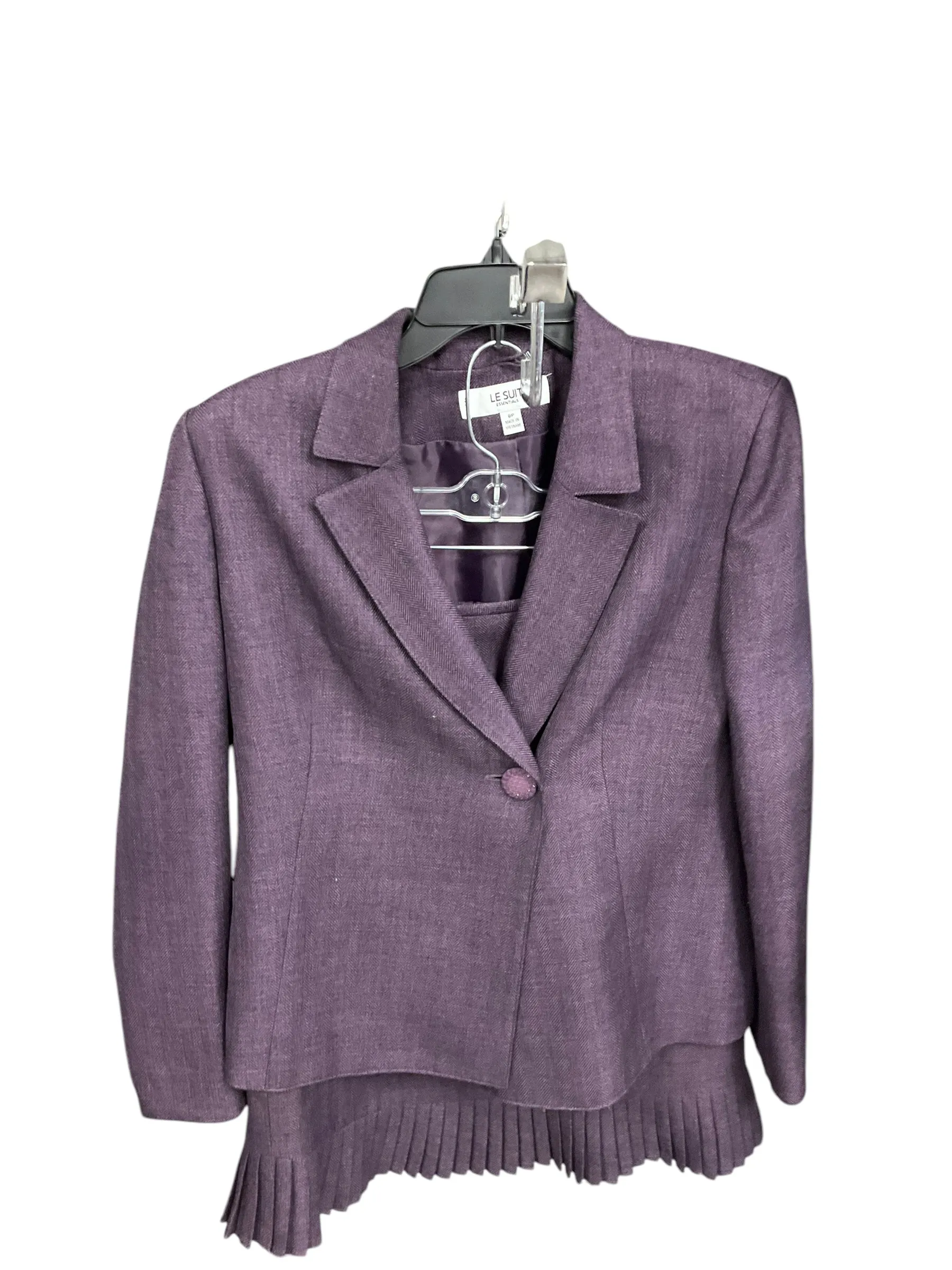 Skirt Suit 2pc By Le Suit In Purple, Size: 8p Comfort Mode Functional Wear