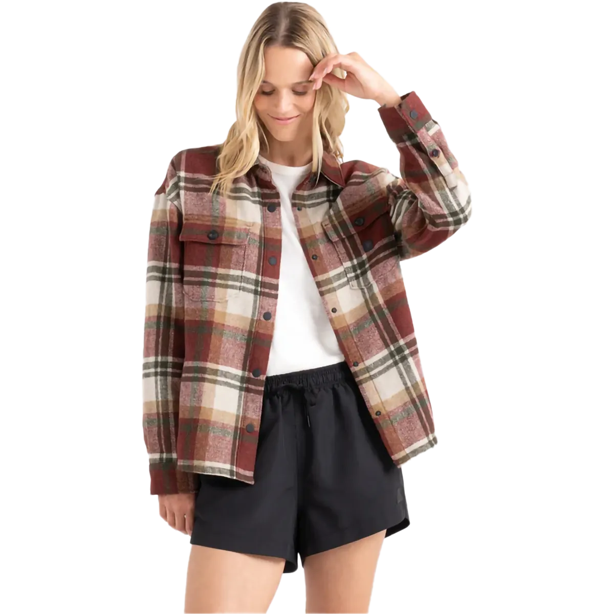 Women's Amberley Flannel Shirt Jacket FlatlockSeaming