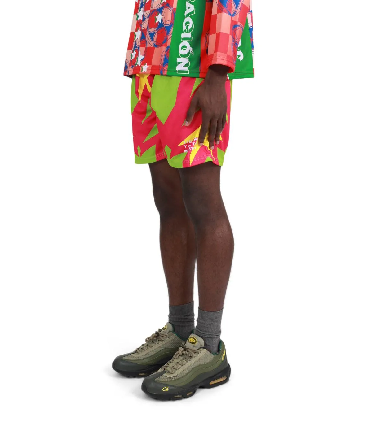 Liberal Youth Ministry Printed Football Shorts Green Drive Core