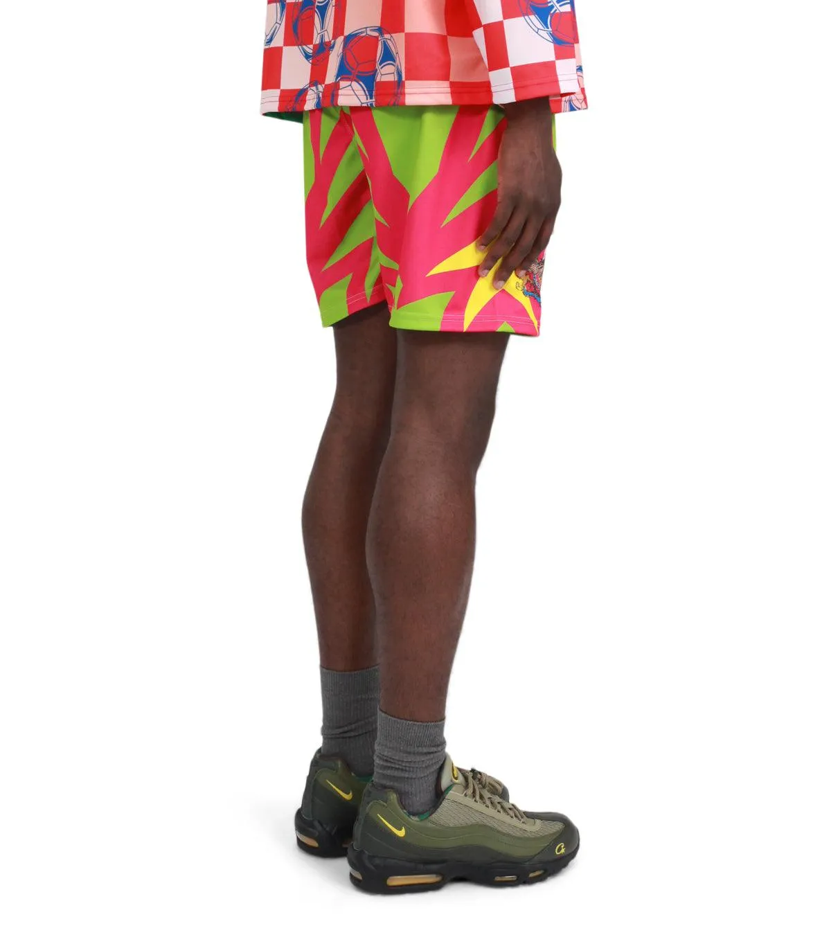 Liberal Youth Ministry Printed Football Shorts Green Sky Cool Regular Fit
