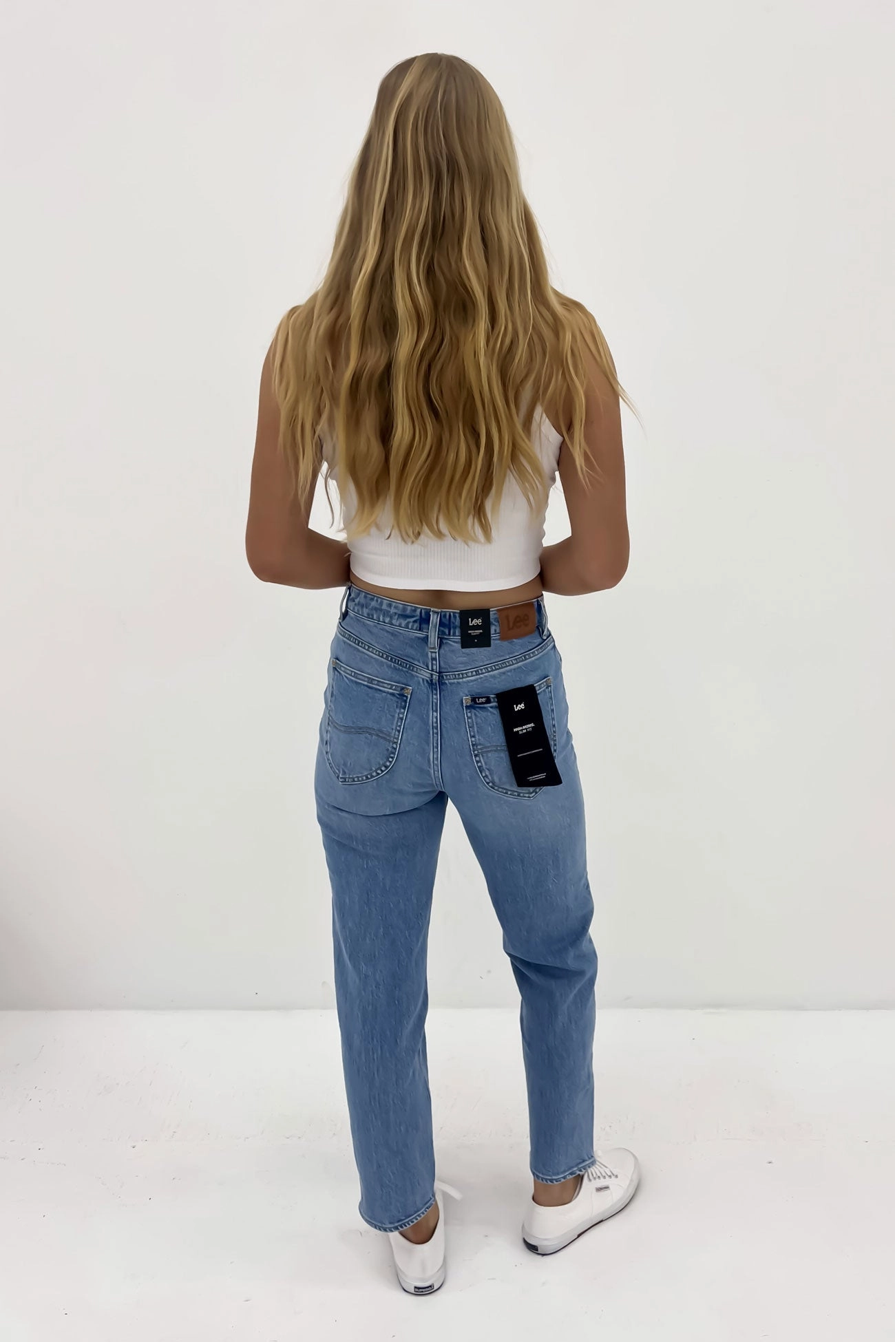 High Moms Jean Blue Flame All Use Wear Flexible Piece