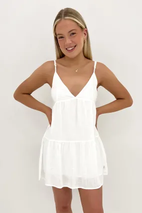 Classic Tiered Mini Dress White Magic Day Minimal Touch