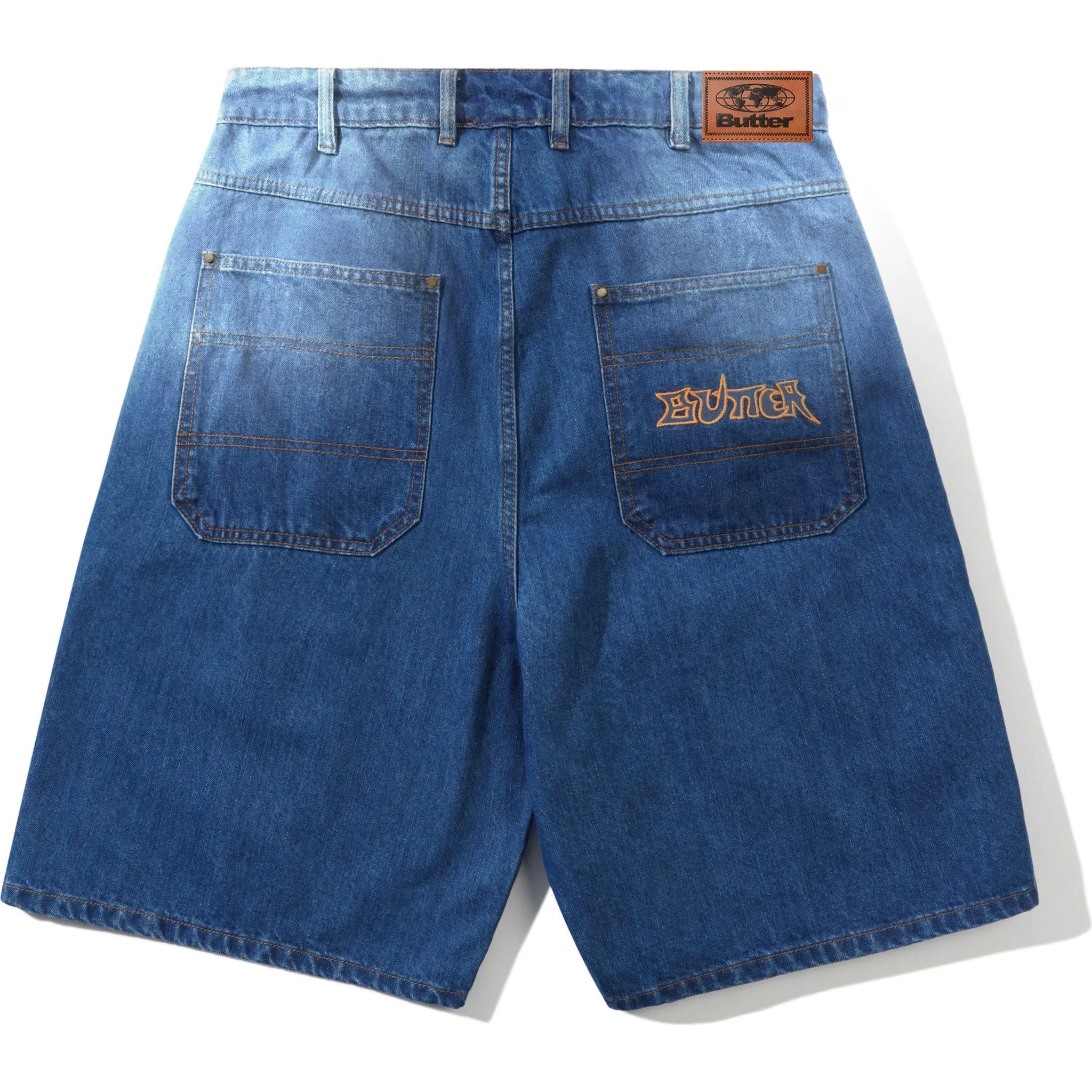 Butter Goods Encounter Washed Denim Shorts Embellished Details