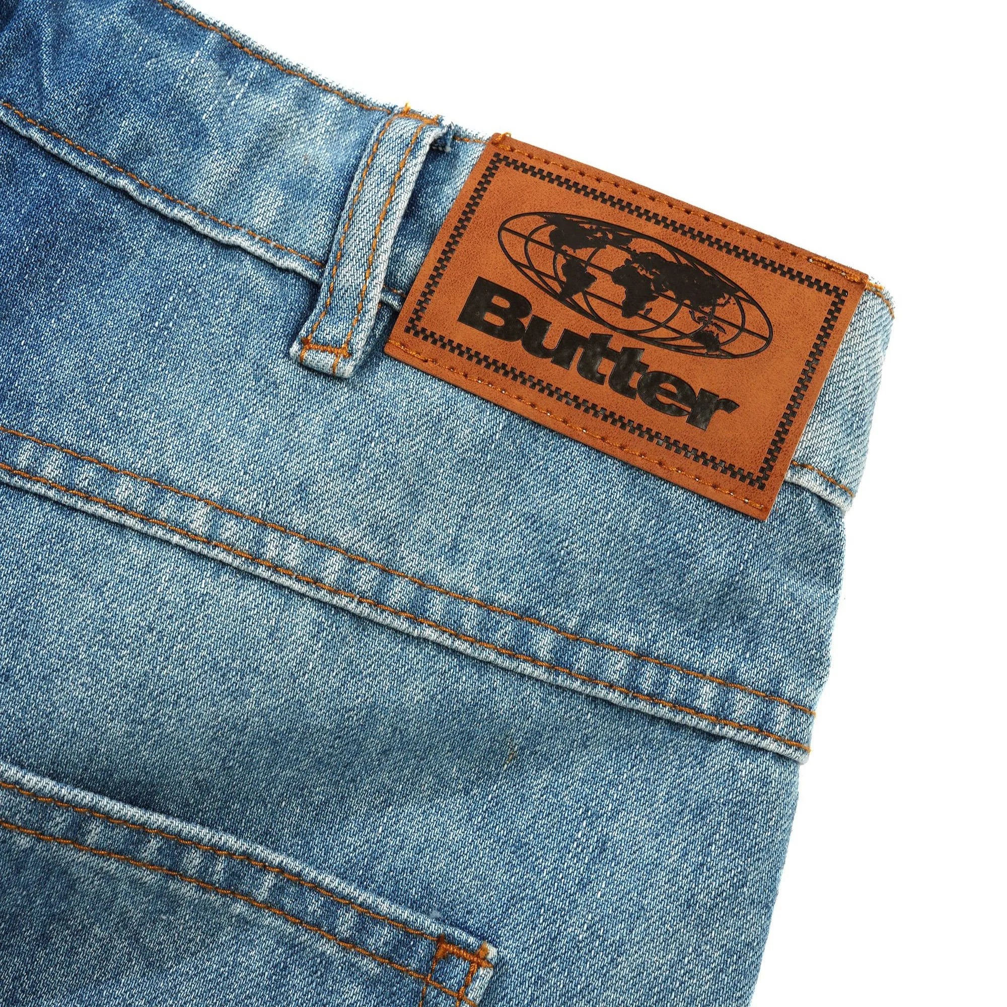 Butter Goods Encounter Washed Denim Shorts Fashionable Style Zippered Hood