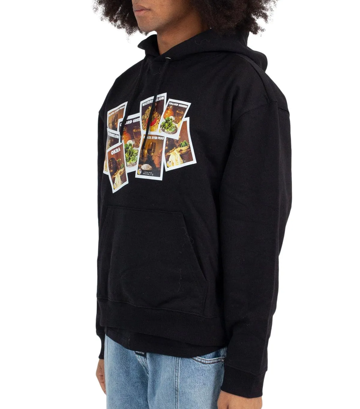 Sky High Farm Denim Tears Hoodie Black Layered Paneling