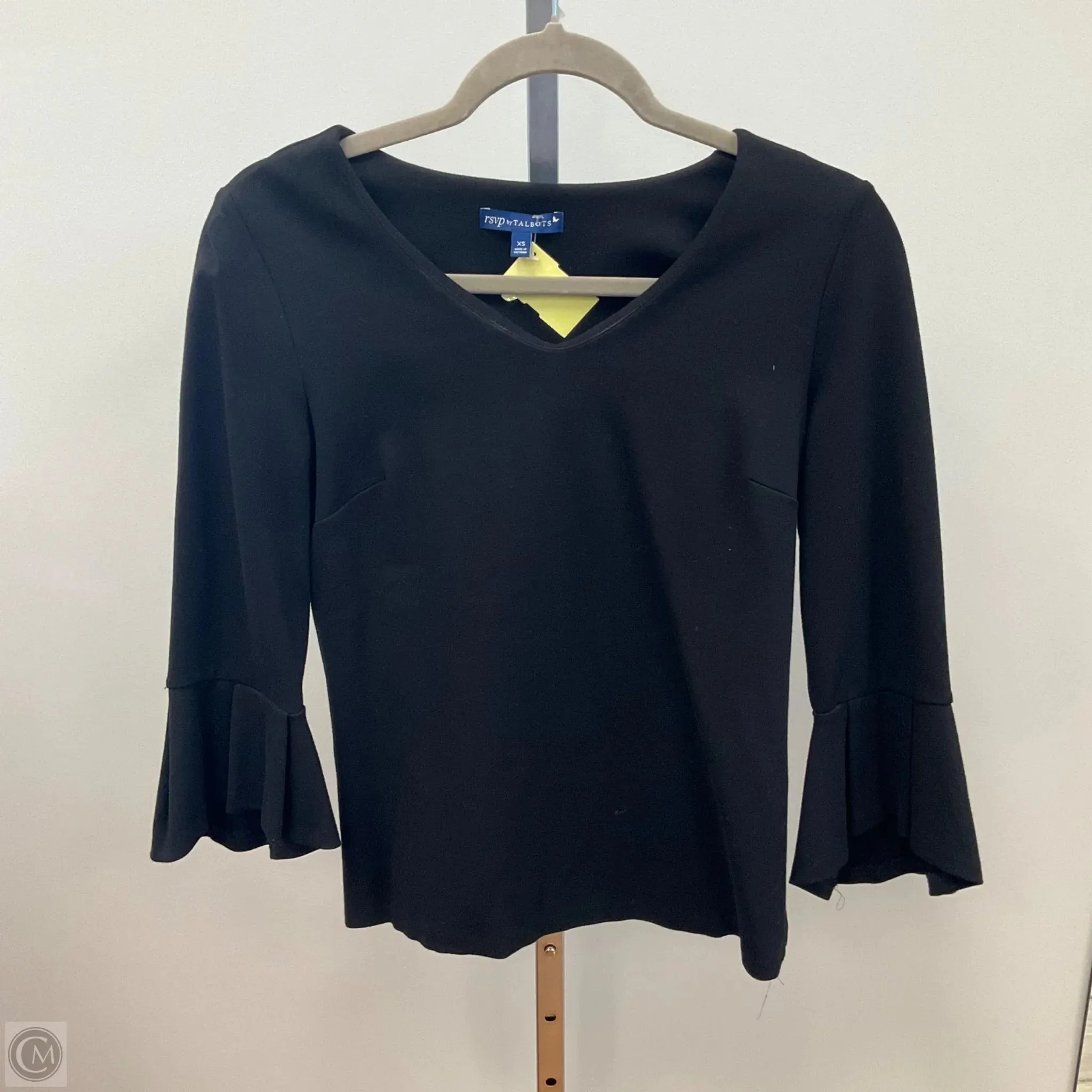 Seamless Sleeve Construction Top Long Sleeve By Talbots In Black, Size: Xs