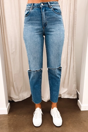 Staple Piece clean design A 94 High Slim Jean Mila Organic Rip