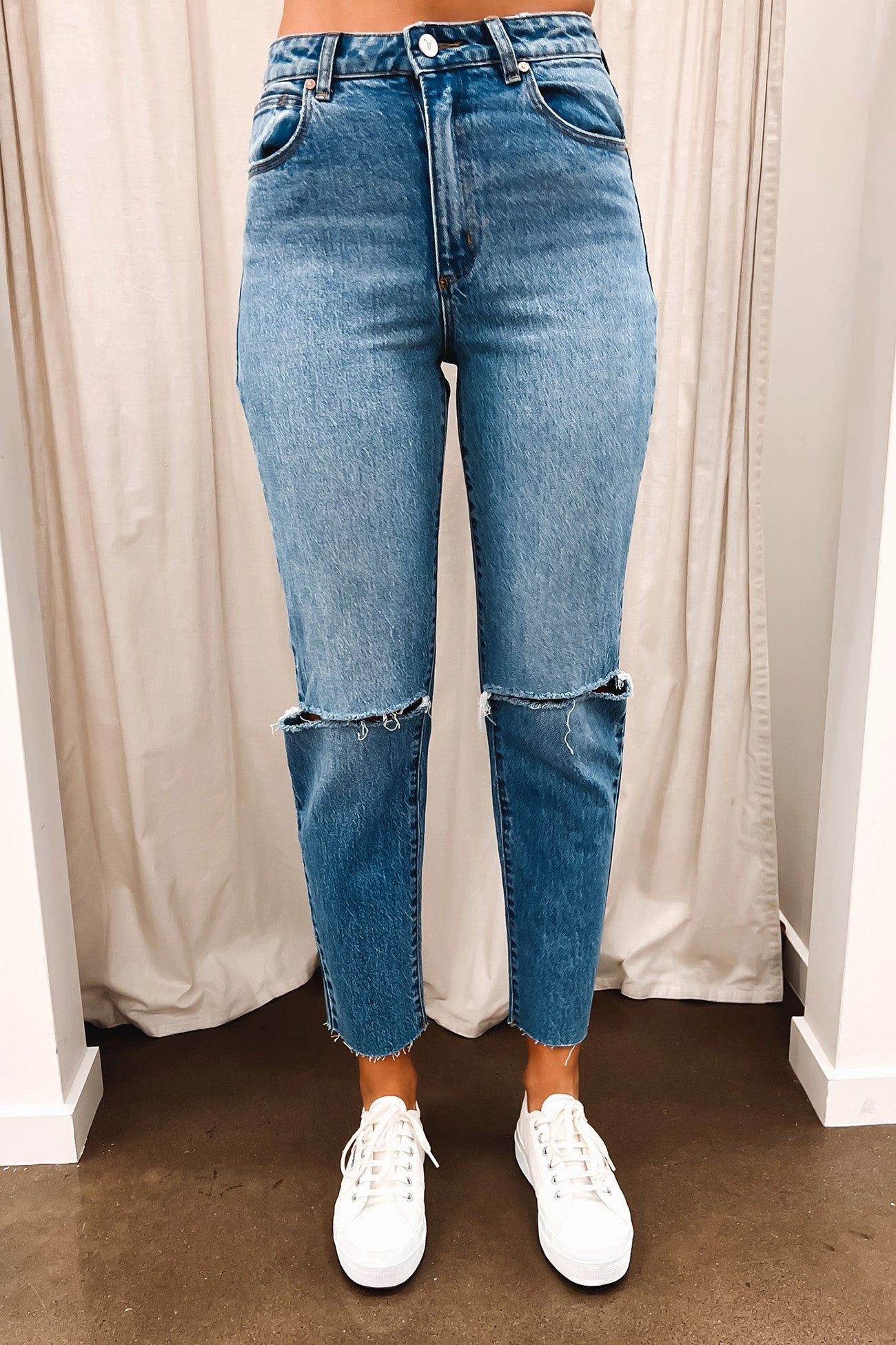 Staple Piece clean design A 94 High Slim Jean Mila Organic Rip
