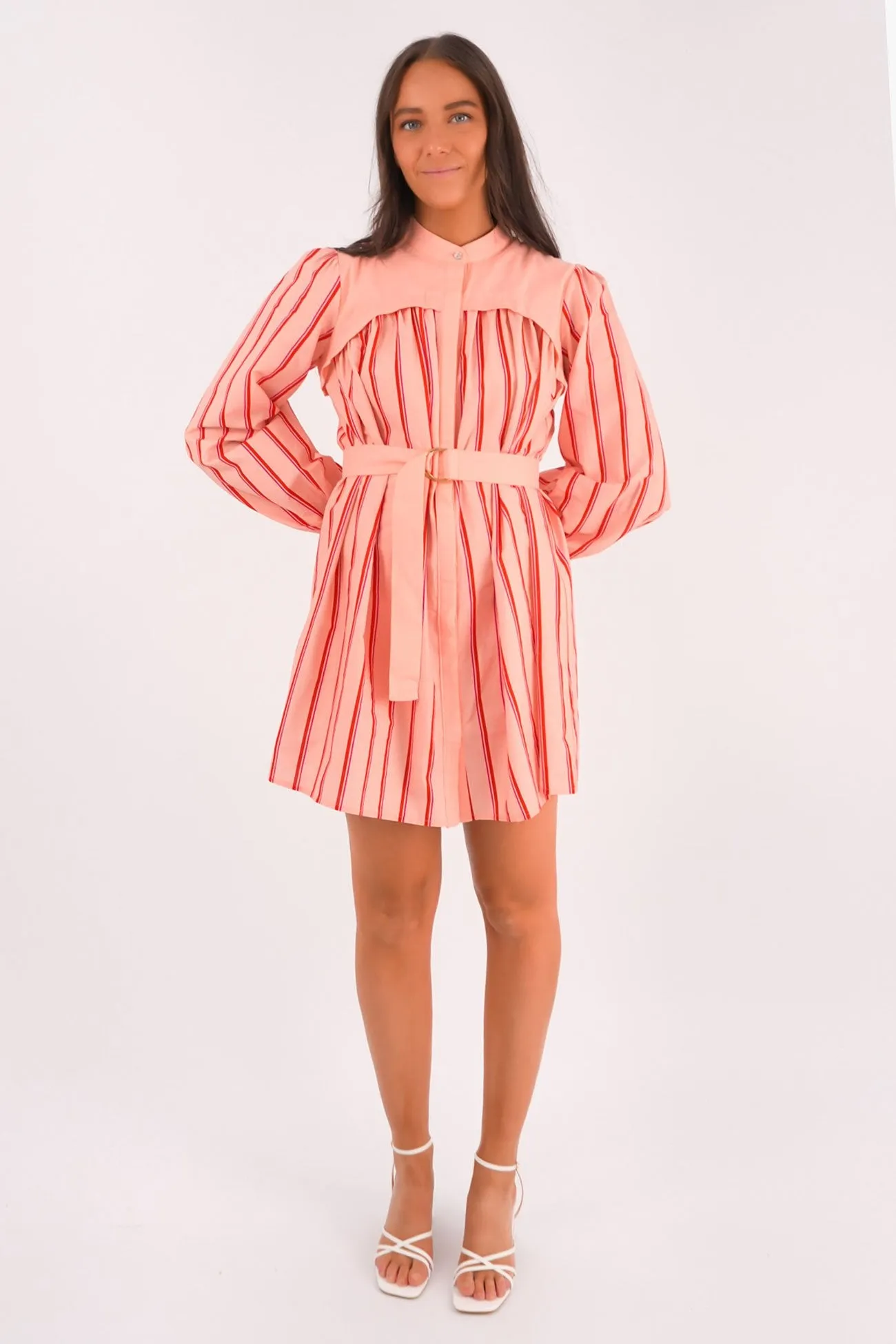 Lightweight Fit Simple formal dress Mae Mini Dress Pink Stripe