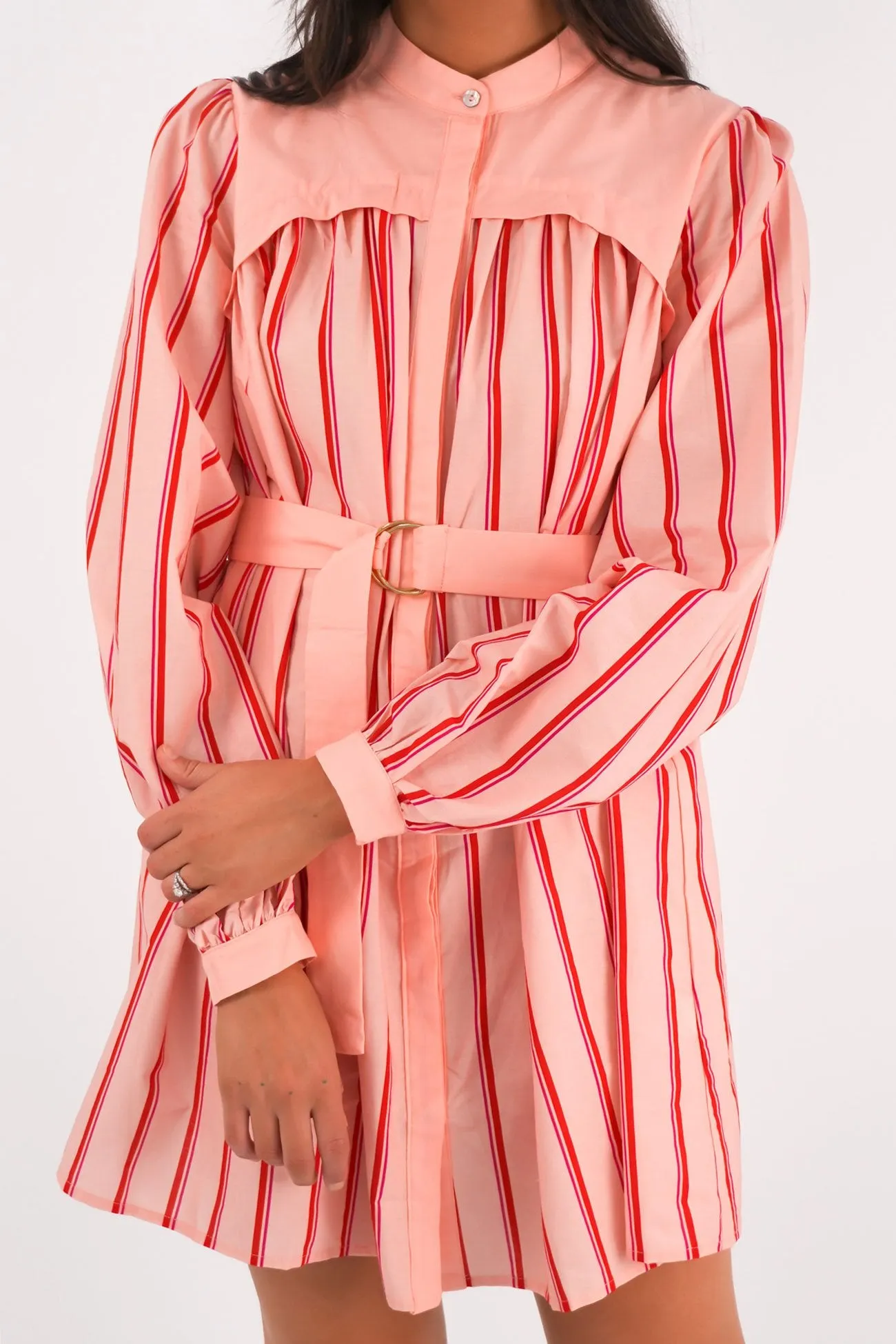 Mae Mini Dress Pink Stripe Clean Flow