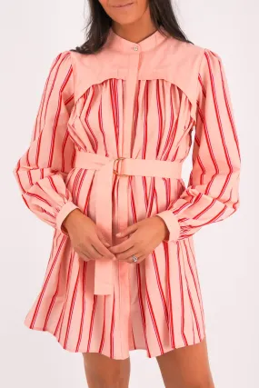 Travel Essential Mae Mini Dress Pink Stripe