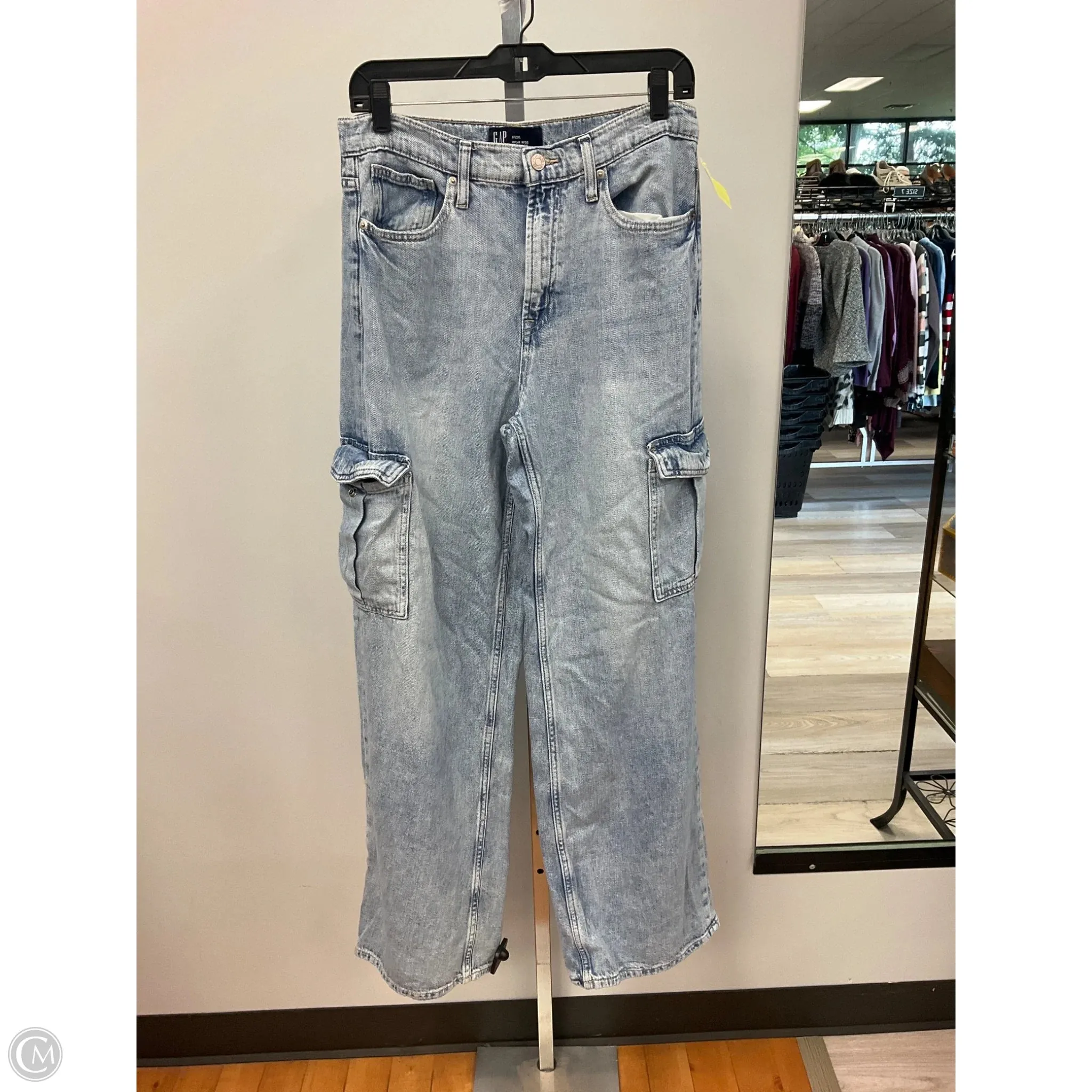 Jeans Wide Leg By Gap In Blue Denim, Size: 8 Basic Core