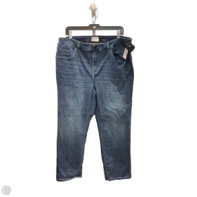 Elastic Free Cuffs Jeans Straight By Lane Bryant In Blue Denim, Size: 20
