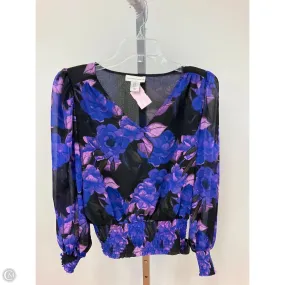HeavyDuty Zipper Adjustable Fastenings Top Long Sleeve By Cupcakes And Cashmere In Floral Print, Size: Xs