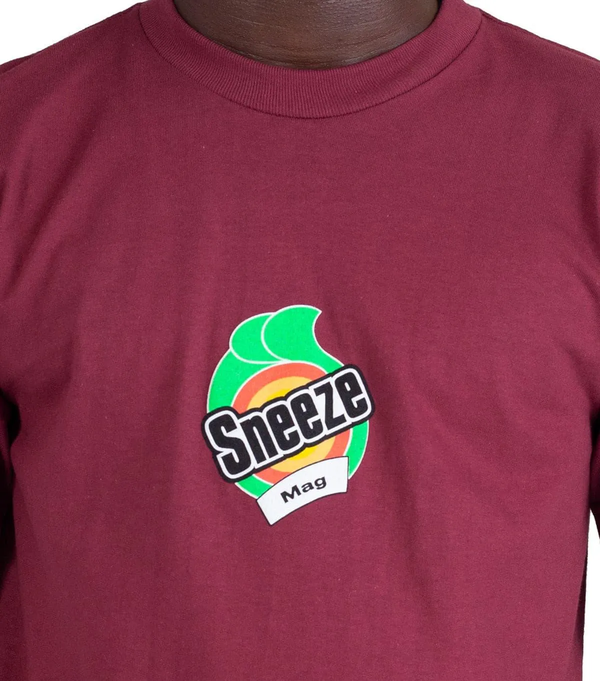 Smart Casual Sneeze Magazine Bounty T-Shirt Burgundy