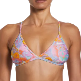 Free Shape Women's Multi Print Lace Up Tie Back Top