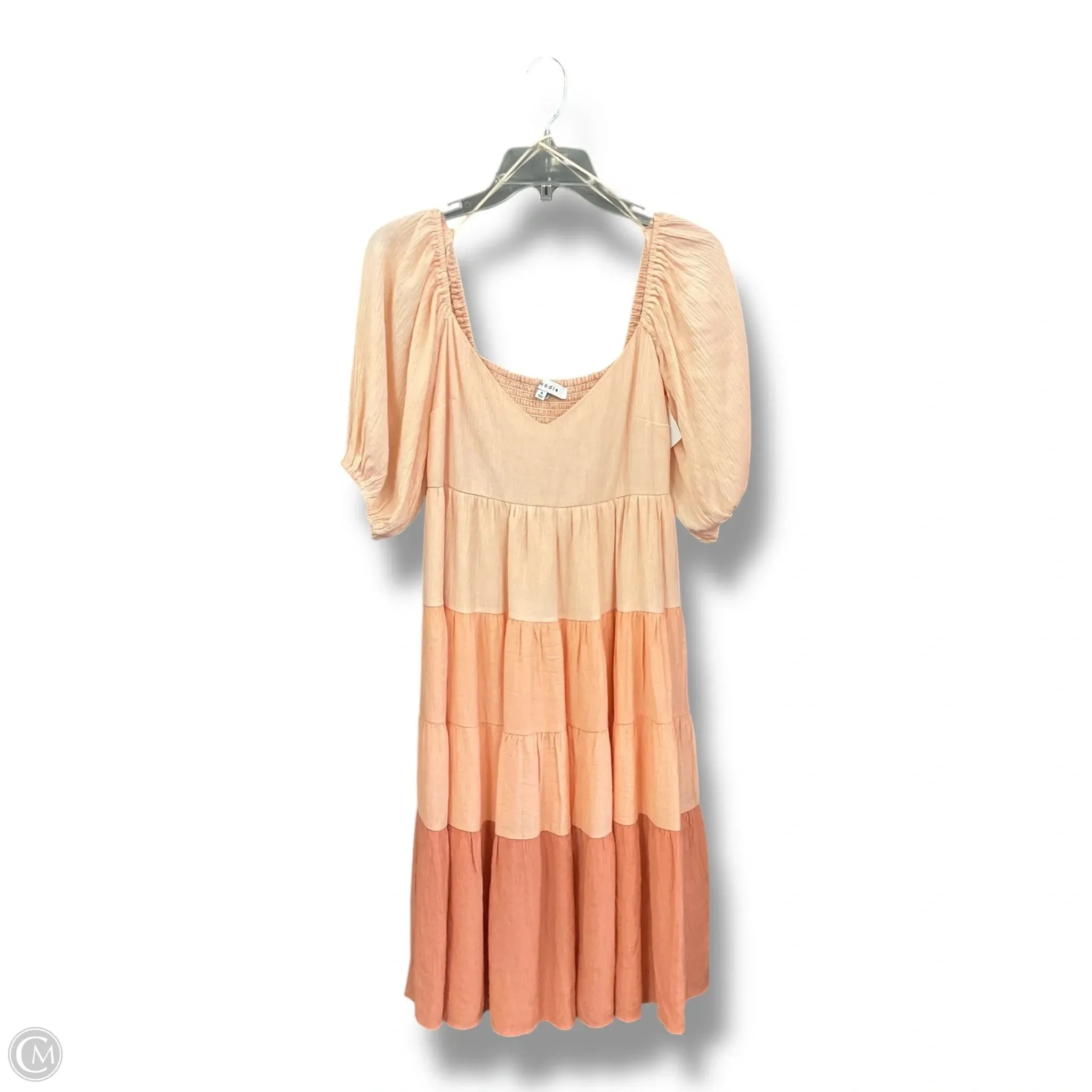 Boho Mood Dress Party Midi By Cmc In Peach, Size: S