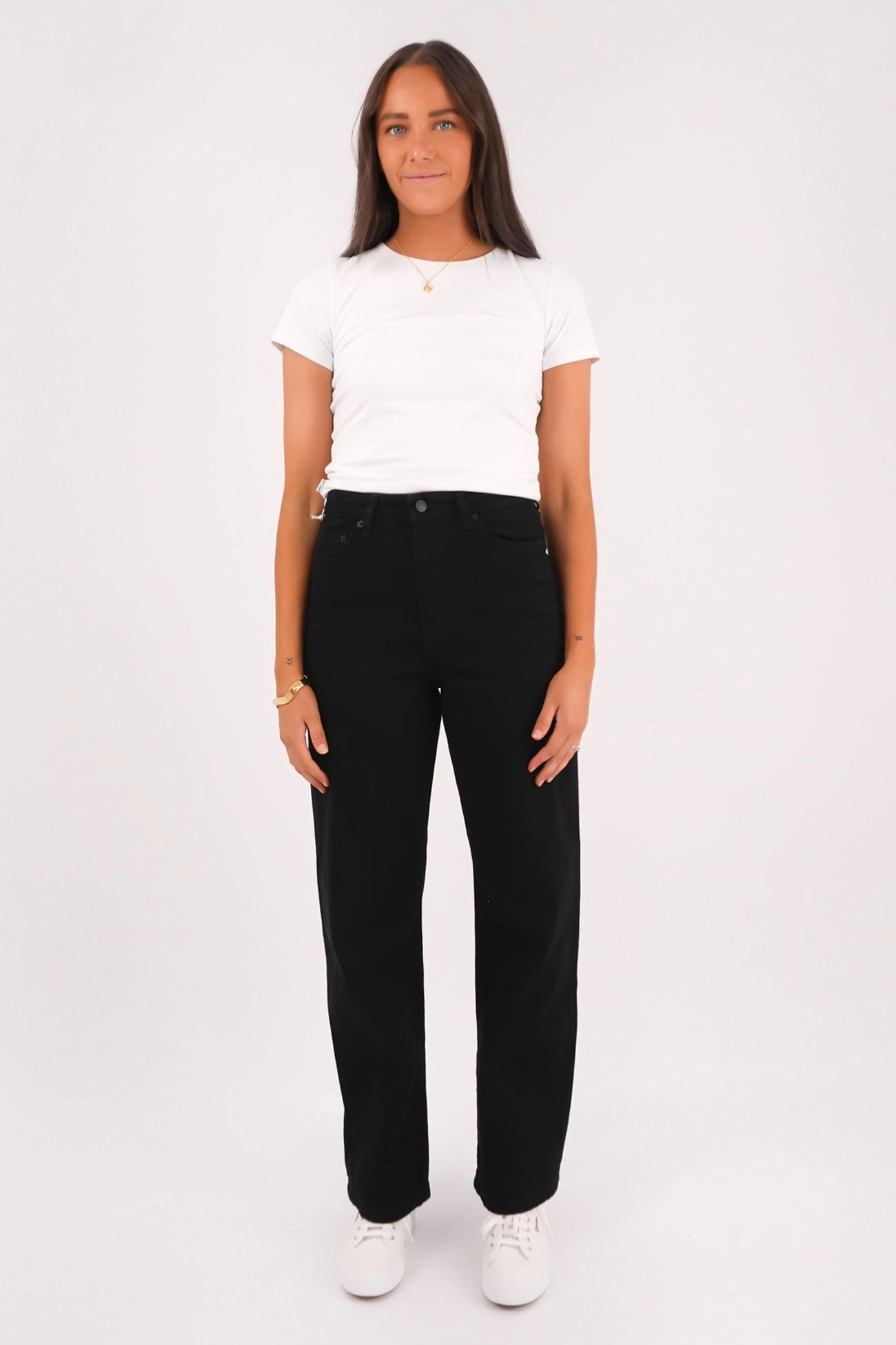 Hi Wide Jean Washed Black Beach Day Sustainable