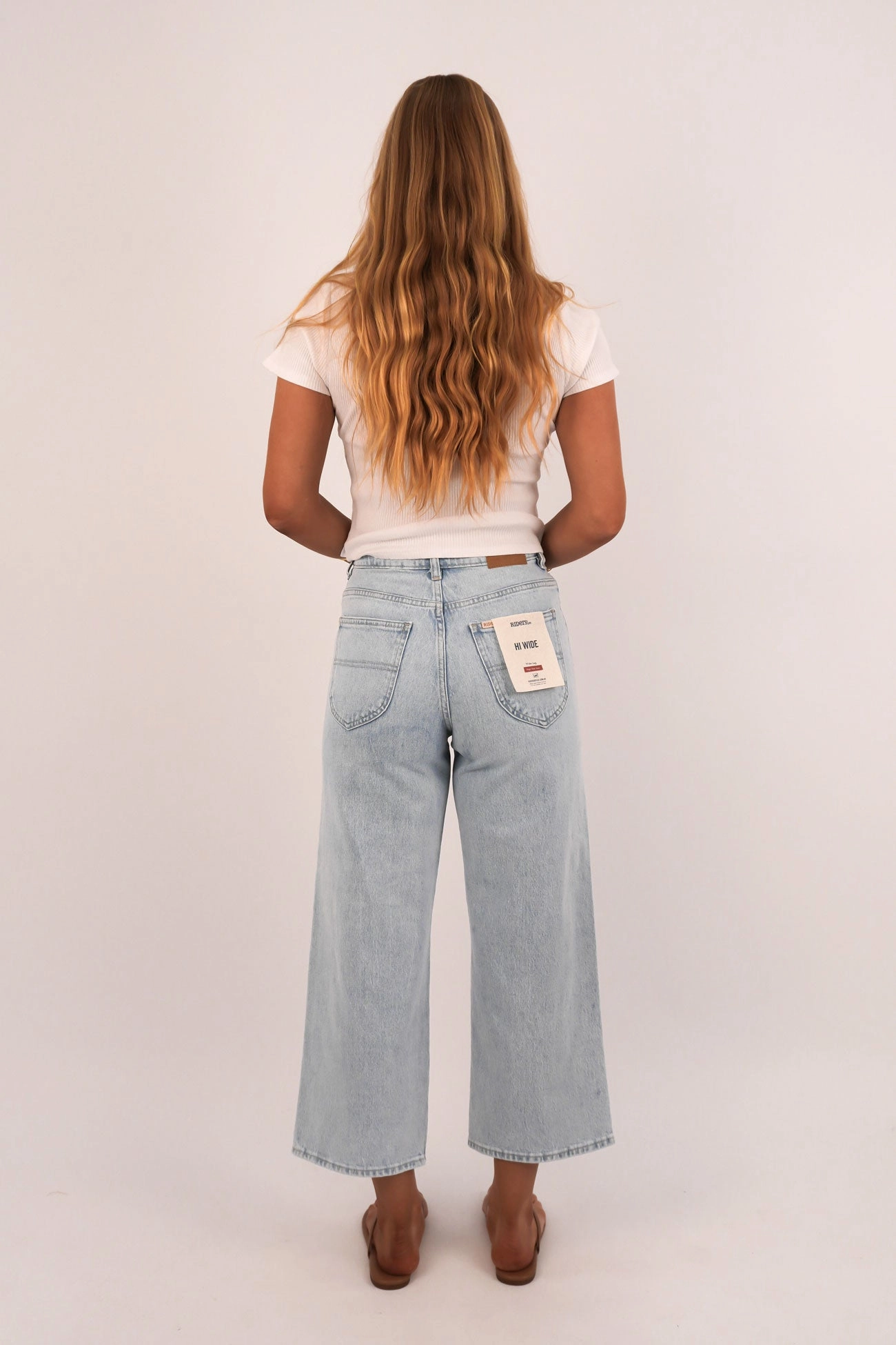 Plain Favorite Hi Wide Crop Jean Mirage Blue