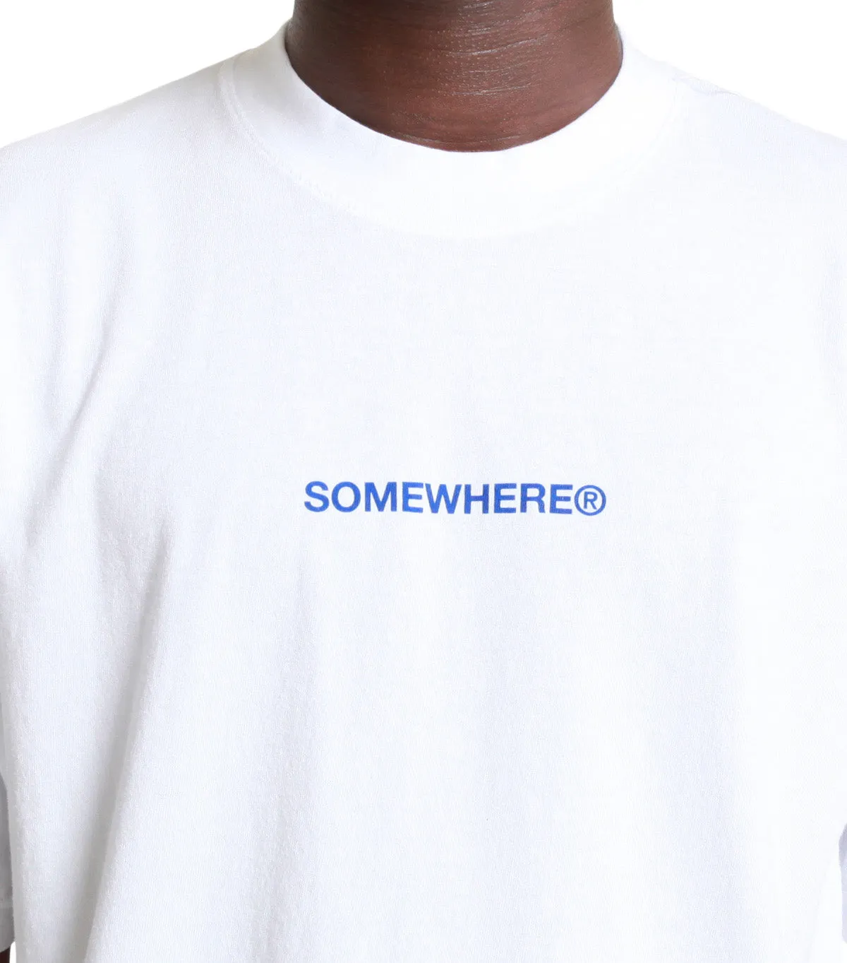 Loose Fit NonSlipTrims SOMEWHERE 5-Year Logo T-Shirt White